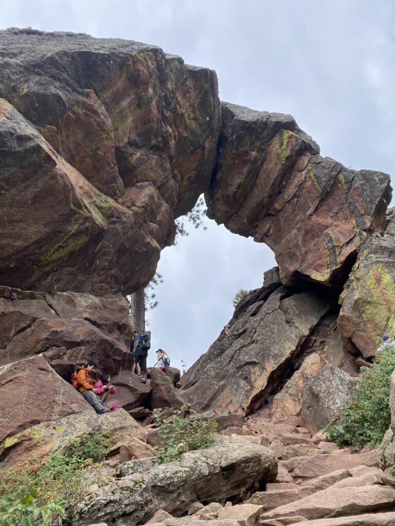 image of royal arch rock formation from boulder, colorado