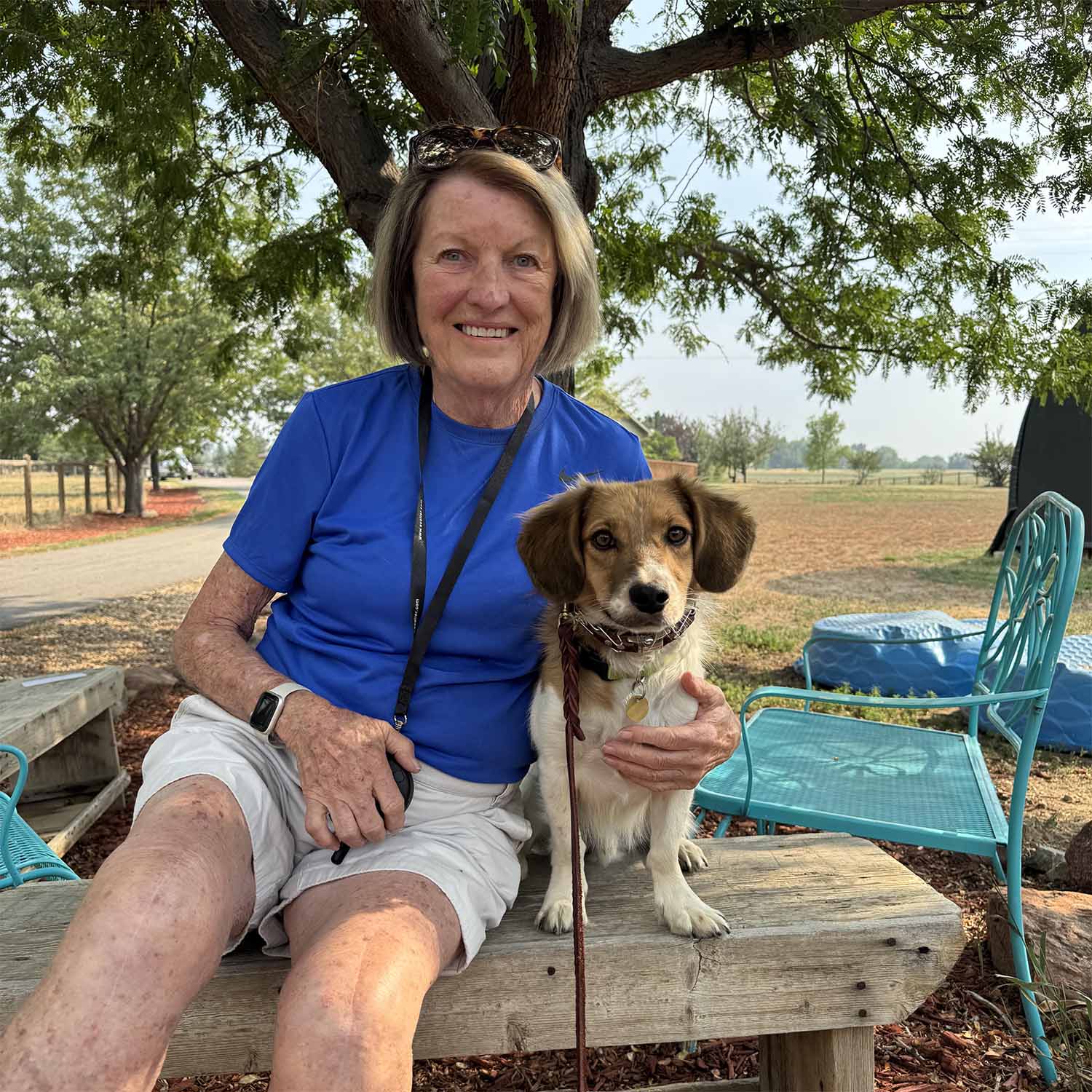 Liko the dog with her mom